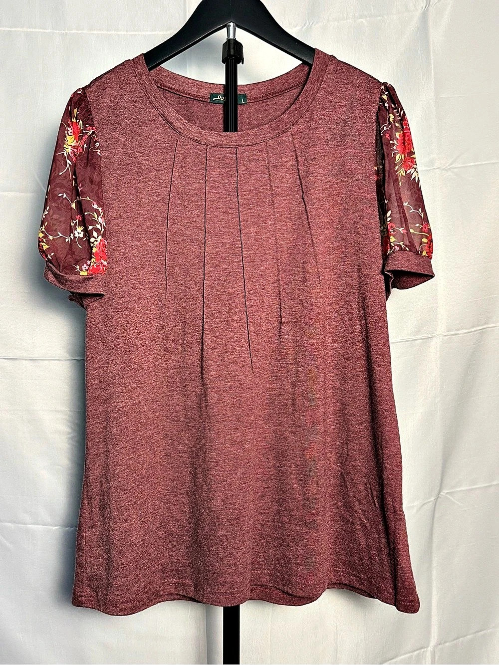 Ofeefan Floral Sleeve Top Large Like New